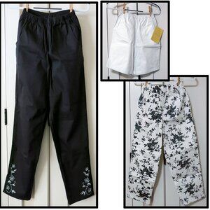 NWT Denim & Co. Floral Capri Crop Pants + White Shorts + Pants S Stretch Cotton